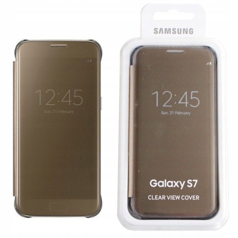 Etui Samsung Galaxy S7 Clear View Cover złoty