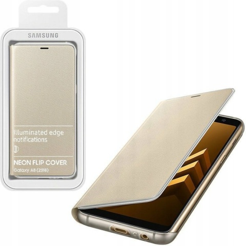Etui Samsung Galaxy A8 (2018) Neon Flip Cover Gold