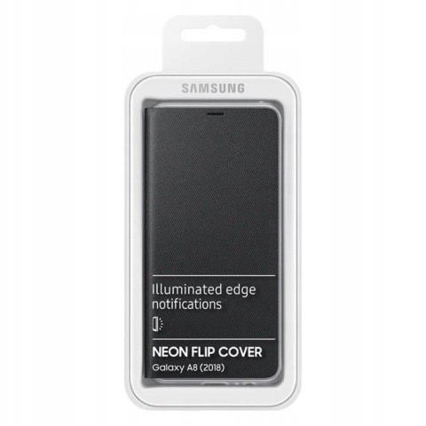 Etui Samsung Galaxy A8 (2018) Neon Flip Cover czarne