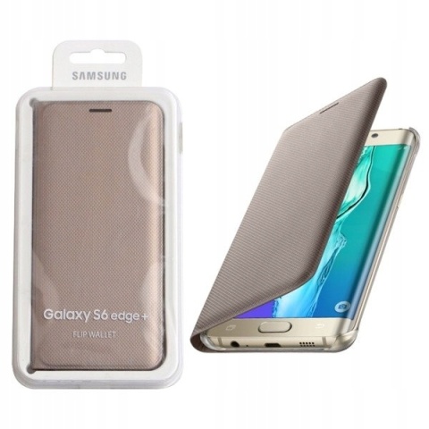 Etui Samsung Galaxy S6 Edge+ Flip Wallet Gold/Złoty