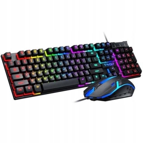 T-wolf Klawiatura + mysz pc podświetlana Gaming pr