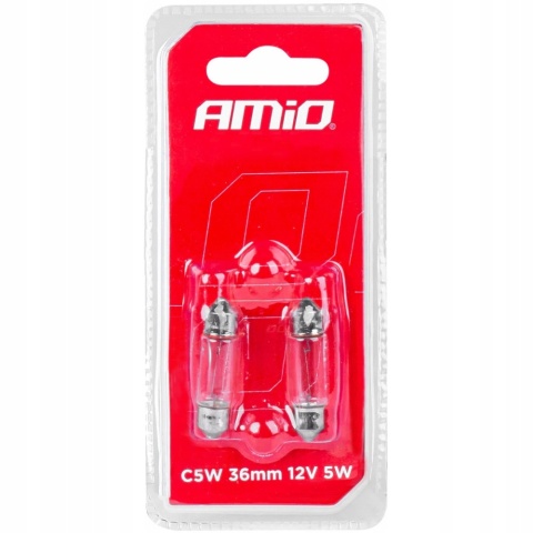 AMIO Żarówki halogenowe S V 8,5-8 36mm 12V 2szt.
