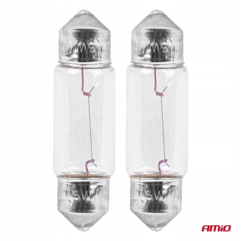 AMIO Żarówki halogenowe S V 8,5-8 36mm 12V 2szt.