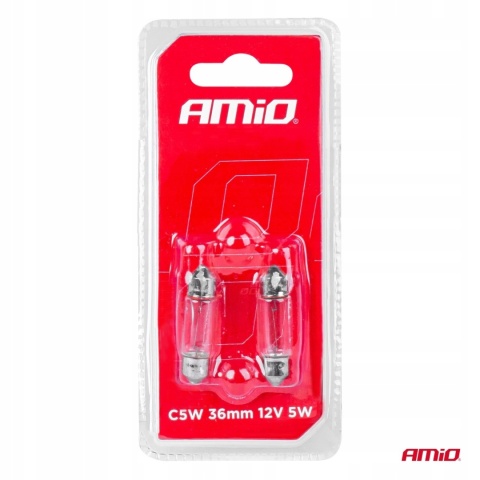 AMIO Żarówki halogenowe S V 8,5-8 36mm 12V 2szt.