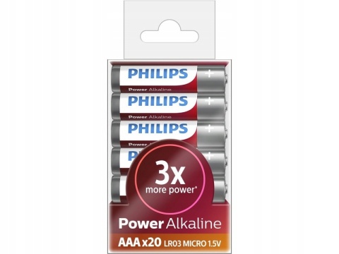 Bateria alkaliczna Philips AAA (R3) 20 szt.