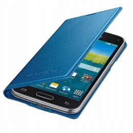 Etui Flip Cover Samsung S5 mini niebieski