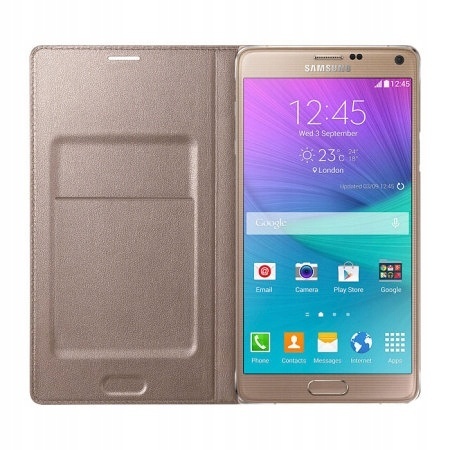 Etui Samsung LED Flip Wallet Galaxy Note4 złoty brąz
