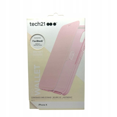 Etui tech21 EvoWalletyt iPhone X różowe
