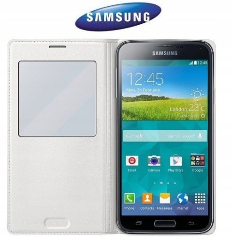 Etui wallet Samsung Galaxy S5 S View Cover Bialy