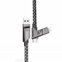 Kabel Denmen USB - USB typ C / microUSB / Lightning 1 m