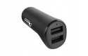 O2 podwójna ładowarka samochodowa USB-A port czarna 2x12 W