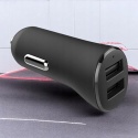O2 podwójna ładowarka samochodowa USB-A port czarna 2x12 W