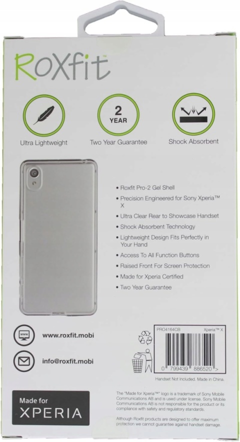 Plecki Roxfit do Sony Xperia X bezbarwny