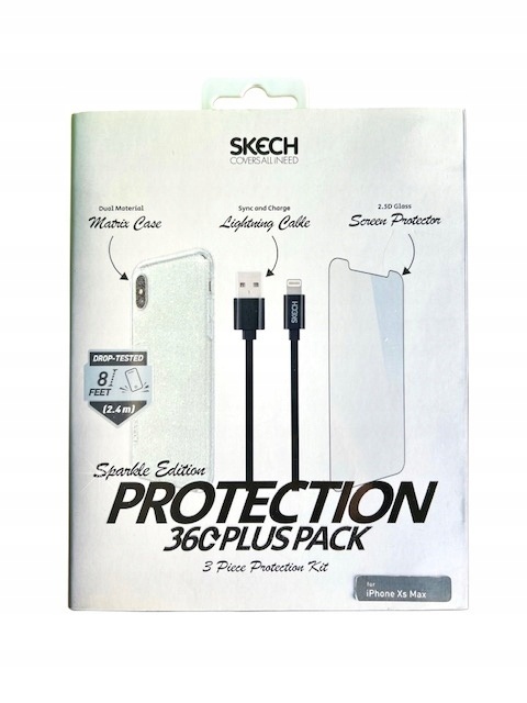 SKECH 360 Protection Plus Pack etui, szkło, kabel - iPhone Xs Max