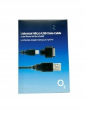 Uniwersalny kabel do transmisji danych Micro USB O2 Czarny