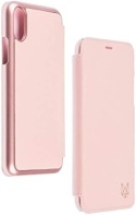 Etui FoxWood Slim Folio ze skóry naturalnej do Apple iPhone X w kolorze różowym