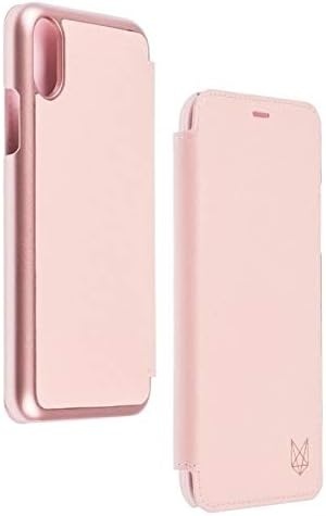 Etui FoxWood Slim Folio ze skóry naturalnej do Apple iPhone X w kolorze różowym