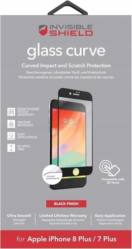 InvisibleSHIELD Szkło ochronne do Apple iPhone 8 Plus/7 Plus - czarne
