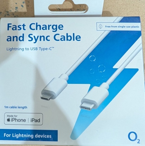 Kabel O2 USB-C to Lightning Cable 1M