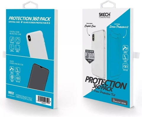 Ochrona SKECH 360 dla Iphone X/Xs Etui+Szkło
