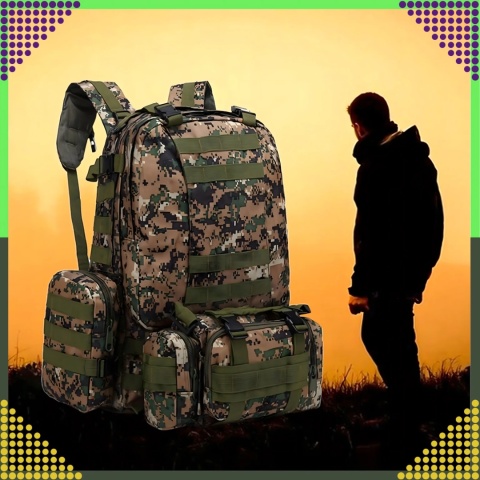 Plecak Szkolny Podróżny Taktyczny 4w1 Wojskowy Turystyczny Survival 50L
