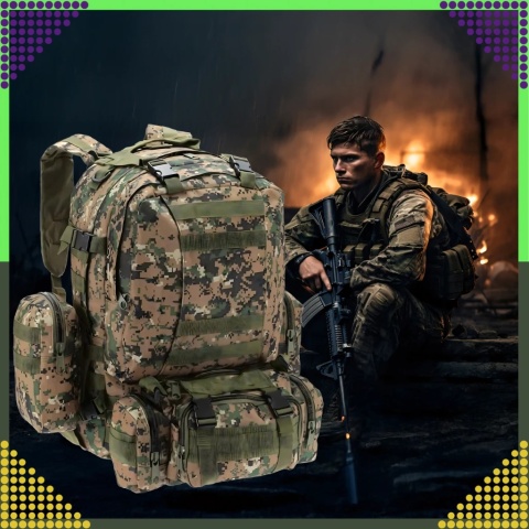 Plecak Szkolny Podróżny Taktyczny 4w1 Wojskowy Turystyczny Survival 50L