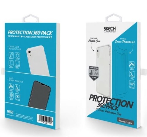 SKECH 360 Protection iPhone xR szkło+case