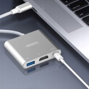 Somostel Adapter host USB+TYP-C+HDMI 60W Srebrny SMS-BZ07