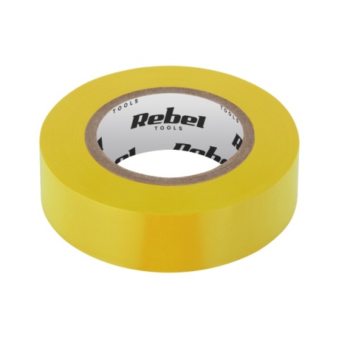 Taśma izolacyjna klejąca REBEL (0,13 mm x 19 mm x 10 yd) żółta 1szt
