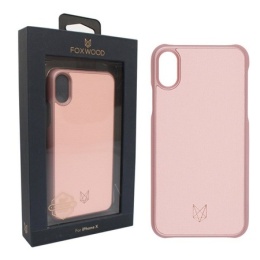 Apple iPhone X etui skórzane Foxwood Hardshell Case - różowe