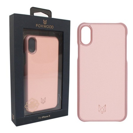 Apple iPhone X etui skórzane Foxwood Hardshell Case - różowe