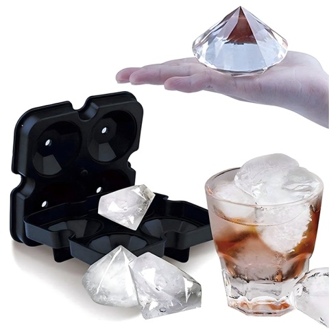Forma Foremka do Kostek Lodu Lód Silikonowa Diamenty Duża XL na 4 szt