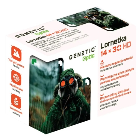 GENETIC® Lornetka 14×30 myśliwska wojskowa turystyczna pryzmat hd