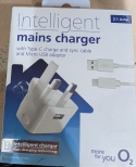 Ładowarka angielska i kabel USB typ C O2 mains charger
