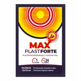 MAX PLAST FORTE plaster rozgrzewający na ból z kapsaicyną 12x18 cm 1 szt