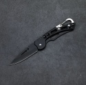 MOUNTAIN GHOST Nóż składany scyzoryk kieszonkowy lekki karabińczyk czarny 15cm