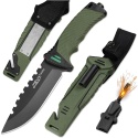 Nóż taktyczny wojskowy ratowniczy turystyczny survival krzesiwo przecinak zbijak osełka 25cm