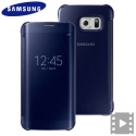 Oficjalne etui Clear View Cover do Samsunga Galaxy S6 Edge - niebieskie