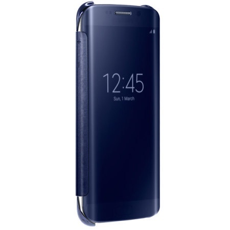Oficjalne etui Clear View Cover do Samsunga Galaxy S6 Edge - niebieskie