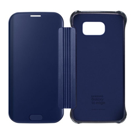 Oficjalne etui Clear View Cover do Samsunga Galaxy S6 Edge - niebieskie