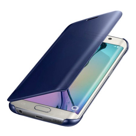 Oficjalne etui Clear View Cover do Samsunga Galaxy S6 Edge - niebieskie
