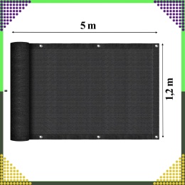 Osłona Balkonowa Mata Tarasowa Siatka na Balkon Taras Płot 1,2x5m UV 95%