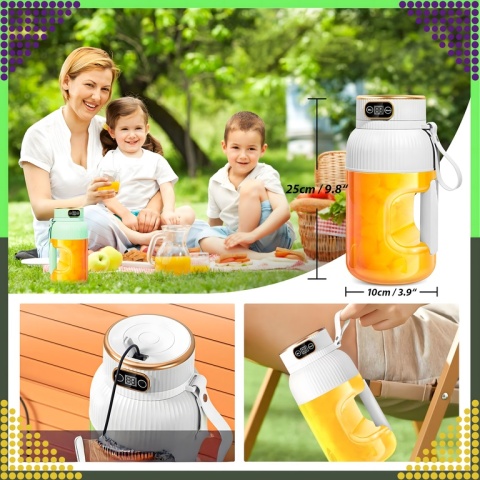 Przenośny Blender Mikser do Napojów Owoców Smoothie 1L Bezprzewodowy USB Nr kat: RC-K-1803 Kod EAN: 5906301457336