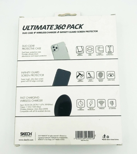SKECH 360 Ultimate Protection Pack etui, folia, ładowarka - iPhone 11 Pro