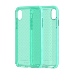 Silikonowe etui Tech21 Evo Check Aquamarine do Apple iPhone XS Max