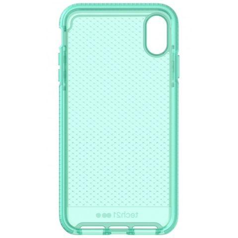 Silikonowe etui Tech21 Evo Check Aquamarine do Apple iPhone XS Max