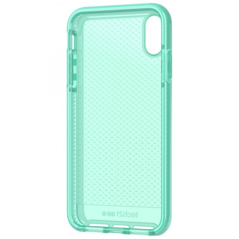 Silikonowe etui Tech21 Evo Check Aquamarine do Apple iPhone XS Max
