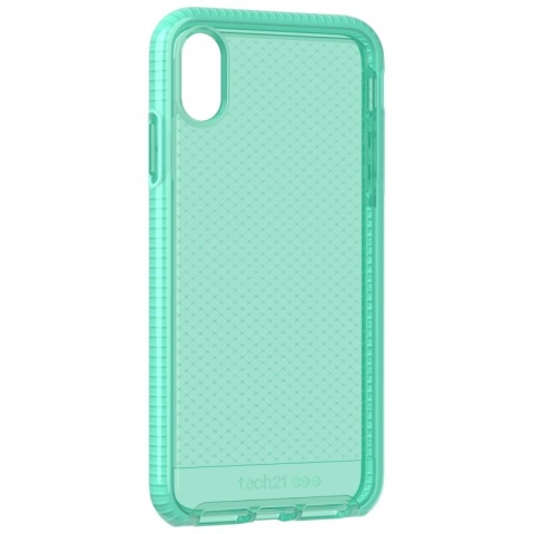 Silikonowe etui Tech21 Evo Check Aquamarine do Apple iPhone XS Max
