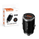 Teltech ładowarka samochodowa USB / Typ-C 30W QC PD Czarny TCC-01