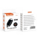 Teltech ładowarka samochodowa USB / Typ-C 30W QC PD Czarny TCC-01